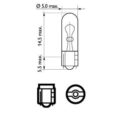 T5 (W2x4,6d) 2.3w Halogen 12v - Bilupplysningen