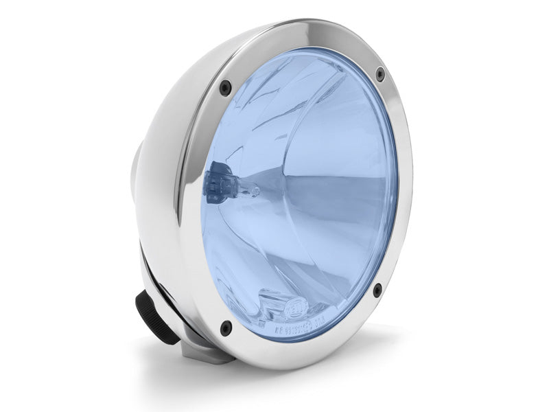 Hella Luminator Compact Chromium Blue – E-godkänt extraljus med blått glas och kromhus - Bilupplysningen