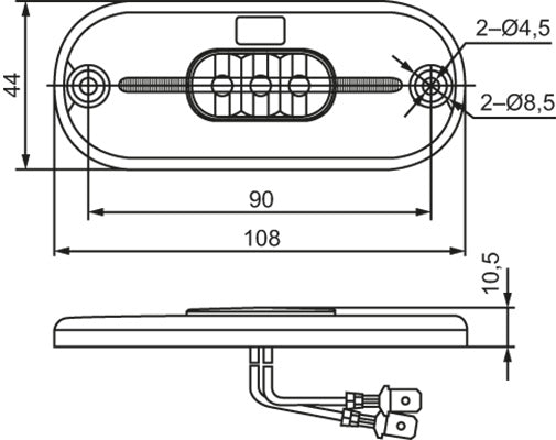 Hella Value Fit Sidomarkeringslykta 24V, LED, Oval, Reflex - Bilupplysningen
