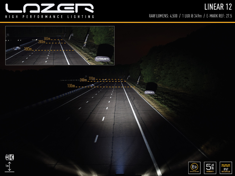 Lazer Linear 12 LED-ramp – 4500 lm, 349 m, E-märkt & lågprofil - Bilupplysningen
