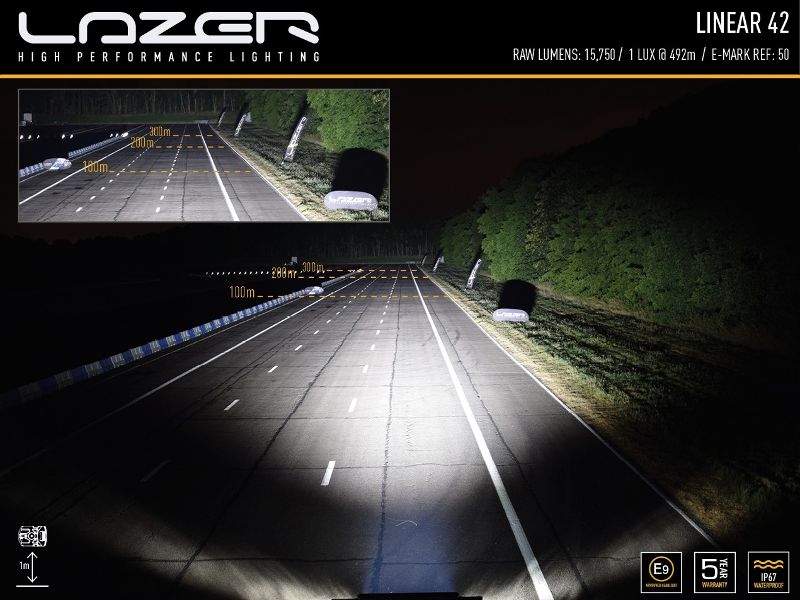 Lazer Linear 42 Tum LED-ramp – 15 750 lm, 492 m räckvidd, lågprofil - Bilupplysningen