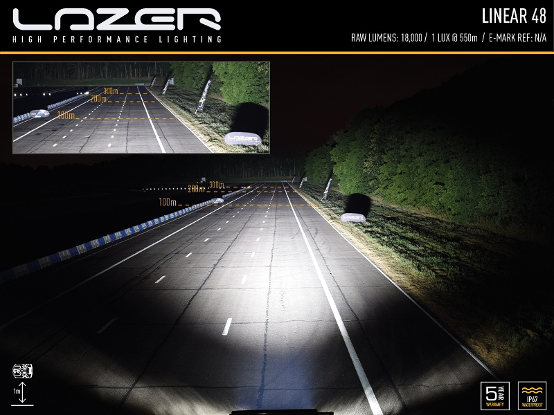 Lazer Linear 48 18 000 lm LED-ramp – Lågprofil & 550 m räckvidd för transportfordon - Bilupplysningen