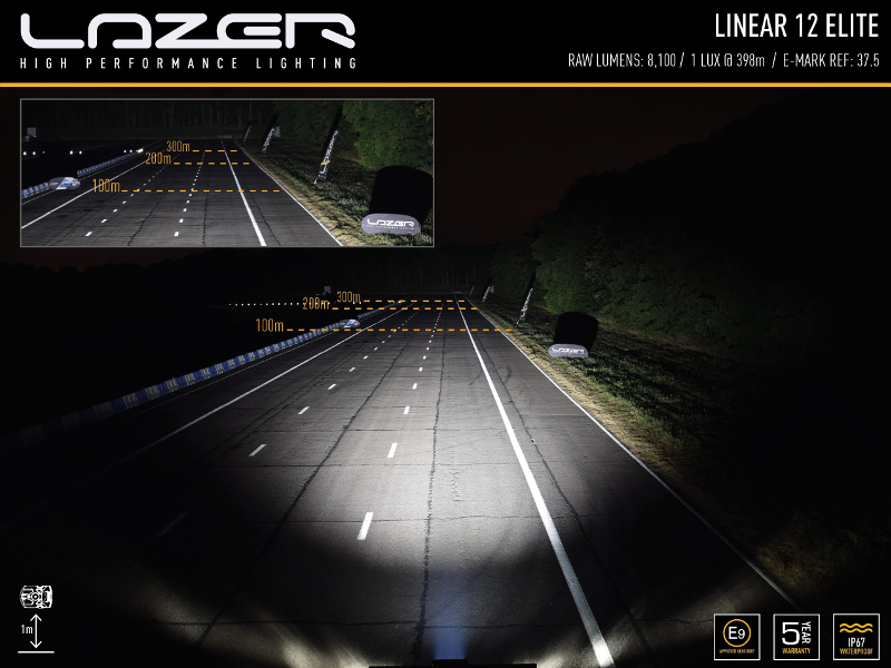 Lazer Linear 12 Elite LED-ramp – 8100 lm, 398 m, E-märkt, slim - Bilupplysningen