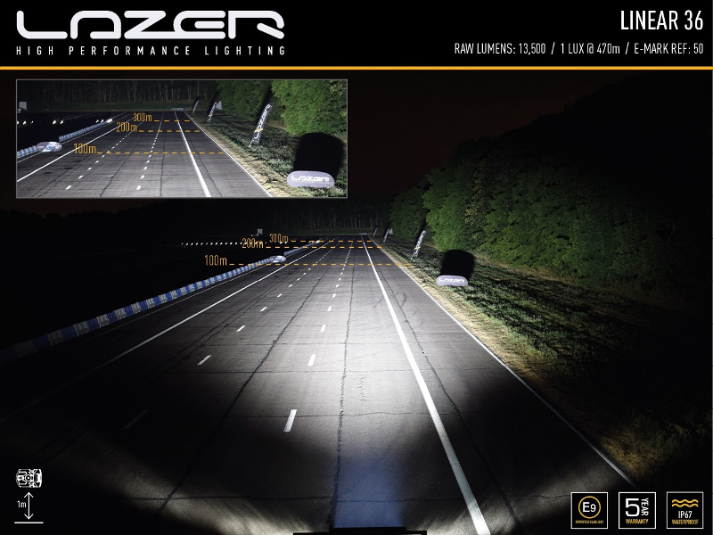 Lazer Linear 36 LED-ramp – 13 500 lm, 470 m, lågprofil & 36 tum - Bilupplysningen
