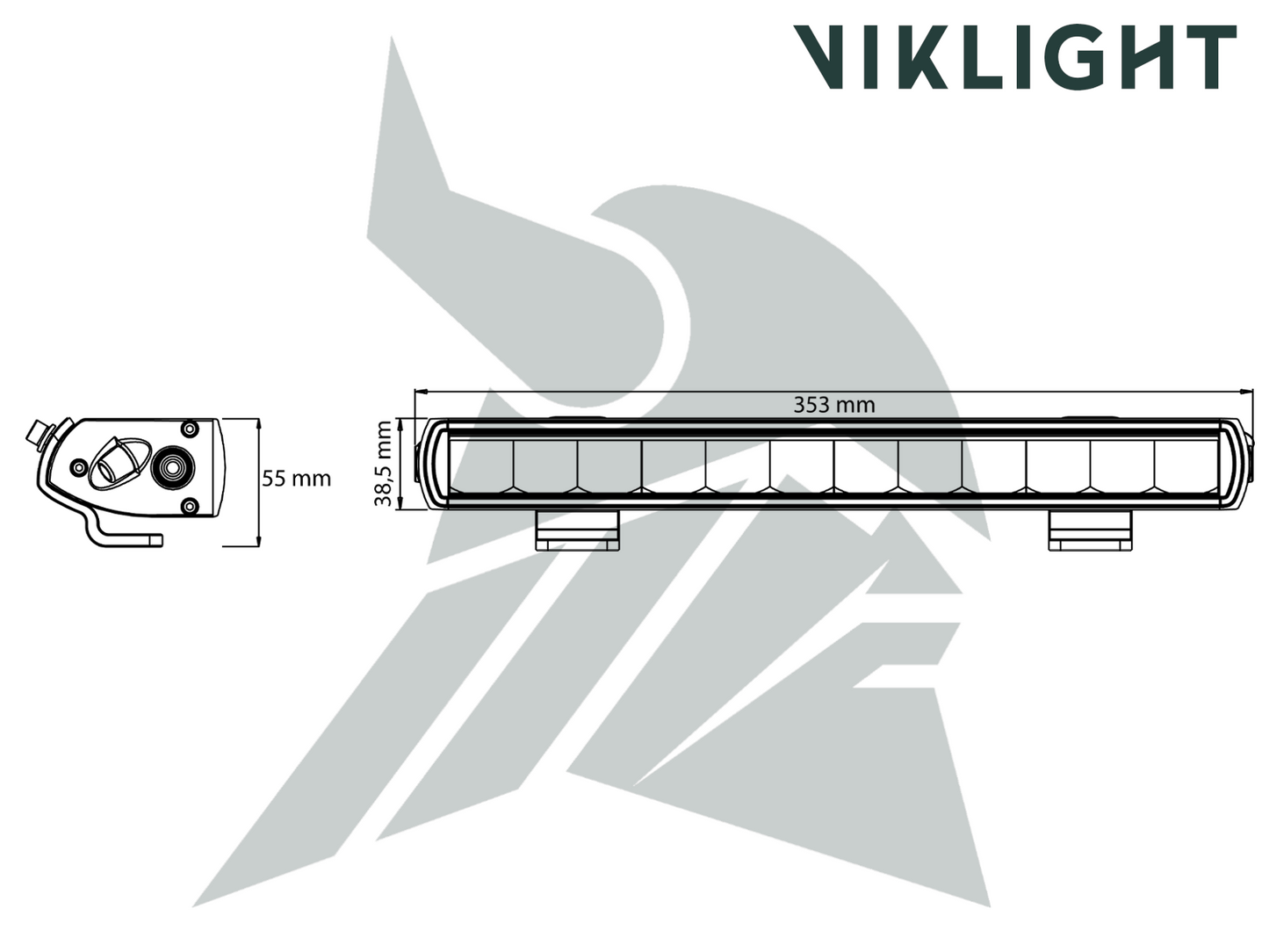 Viklight Ymer Pro 14" LED-ramp – 60W Extraljus, 470 m, IP68 & positionsljus - Bilupplysningen