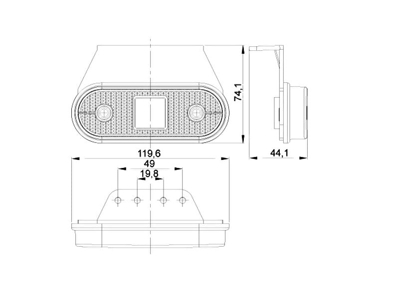 LED Sidomarkeringslykta Oval - Bilupplysningen