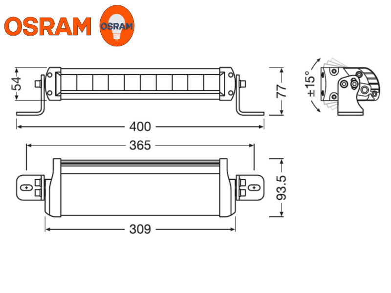 Osram FX250 Combo 3600 lm LED-ramp – Kompakt med kombinationsljus & 320 m räckvidd - Bilupplysningen