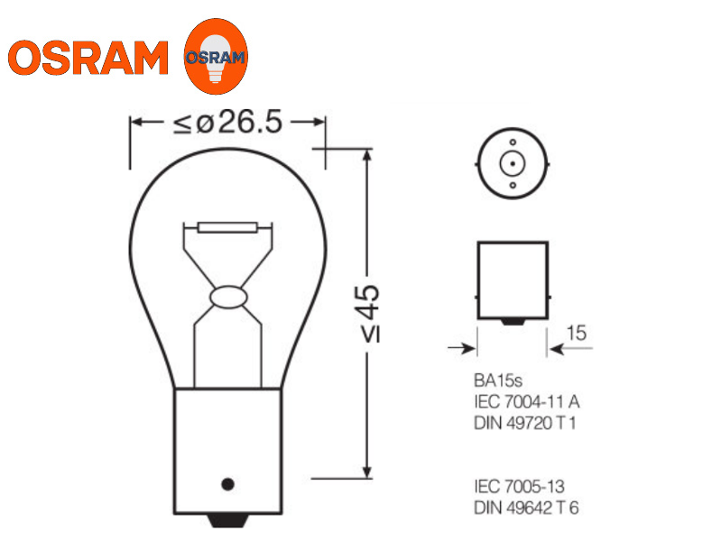 BA15S (P21W) 24v Osram Original Line - Bilupplysningen
