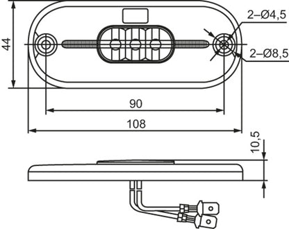 Hella Value Fit Sidomarkeringslykta 24V, LED, Oval, Reflex - Bilupplysningen
