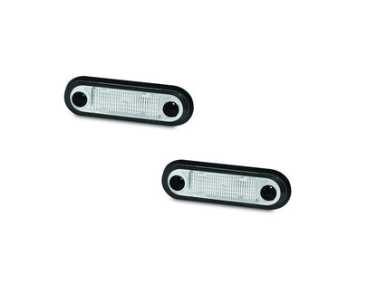 Hella LED Sidomarkeringslykta Gul Multivolt Klart Glas 2-Pack - Bilupplysningen