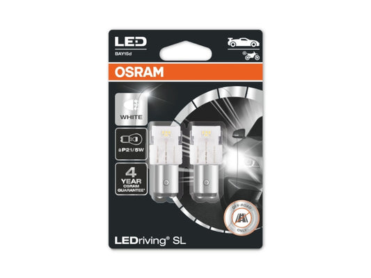 Osram BAY15d (P21/5W) LEDriving SL Kallvit 6000k 2-Pack - Bilupplysningen