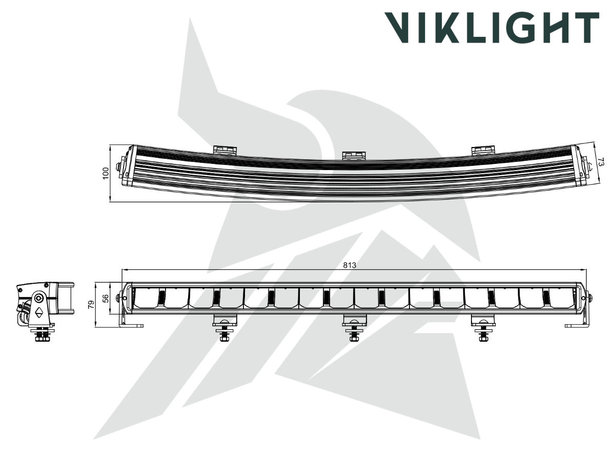 Viklight Tellus 30" 160W curved LED-ramp – E-märkt extraljus för pickup & transportbil - Bilupplysningen