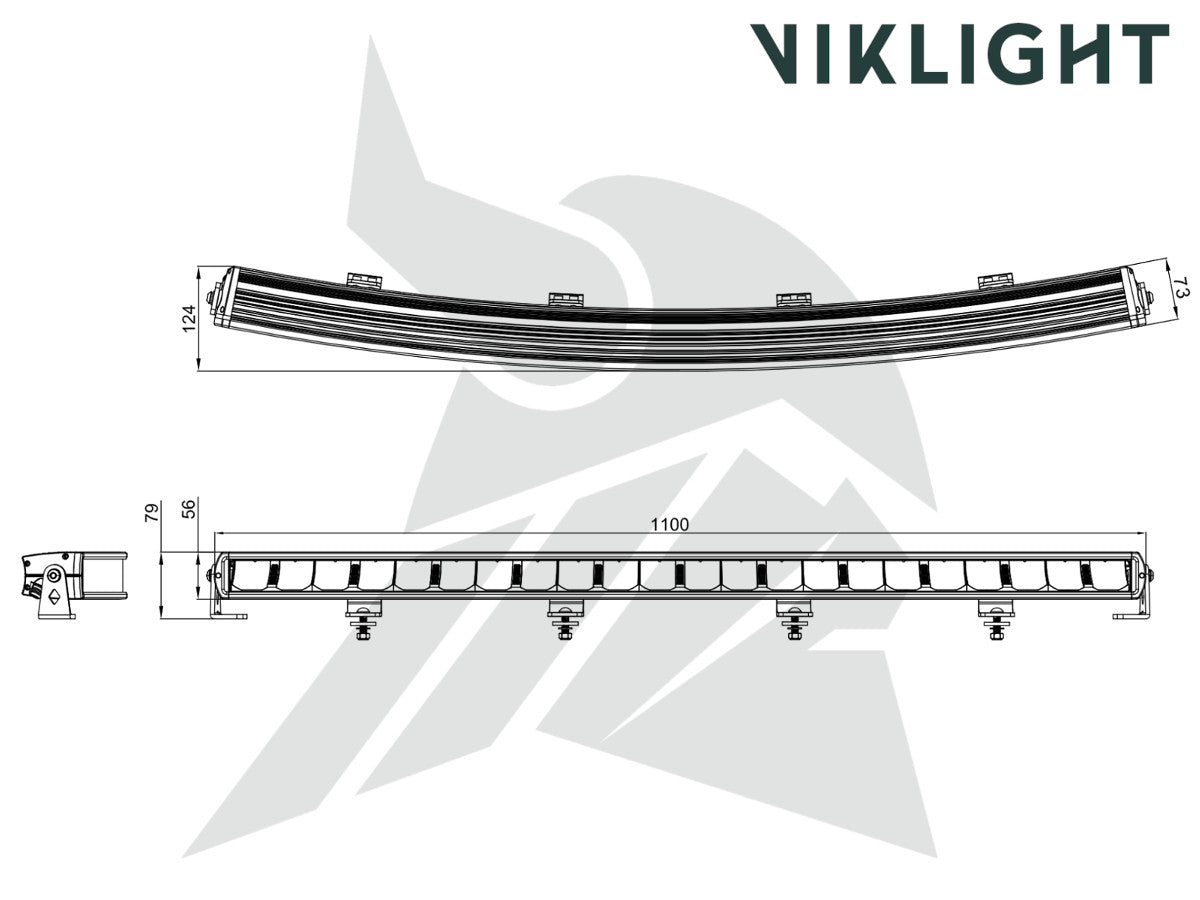 Viklight Tellus 40" LED-ramp curved – E-märkt extraljus med positionsljus - Bilupplysningen