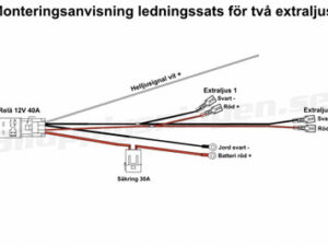 Ledningssats för två extraljus