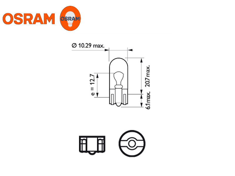 T10 (W5W) Osram Original Line Glödlampa 2-Pack - Bild 2