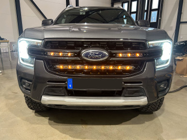 Modellanpassat fäste för två 10tum Ymer övre grill Ford Ranger Wildtrack 2024-