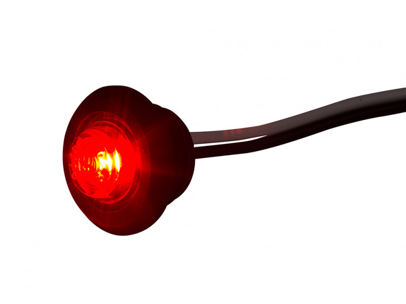 LED Positionslykta rund 28mm, röda dioder med klar lins