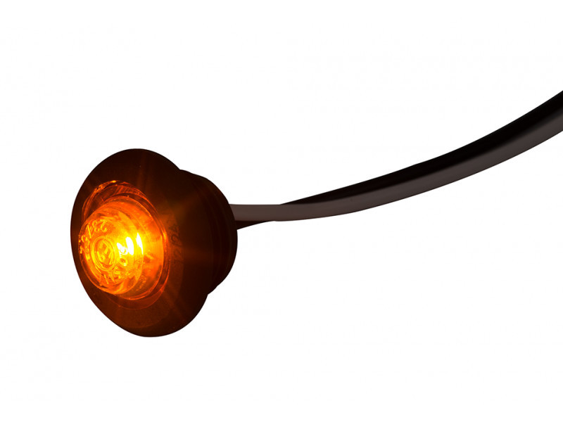 LED Positionslykta rund 28mm, orange dioder med klar lins